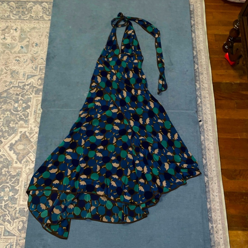 Vintage Max Azria Asymmetrical Halter Dress